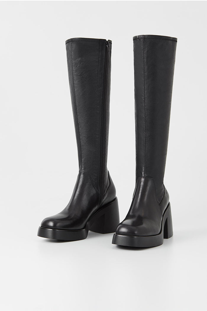 Vagabond knee high tall black leather boots | and Row - PIPE ROW
