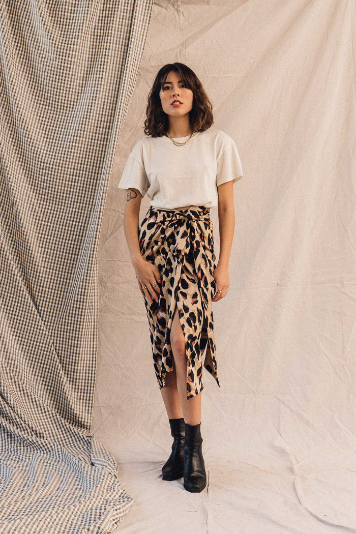 leopard print wrap skirt never fully dressed