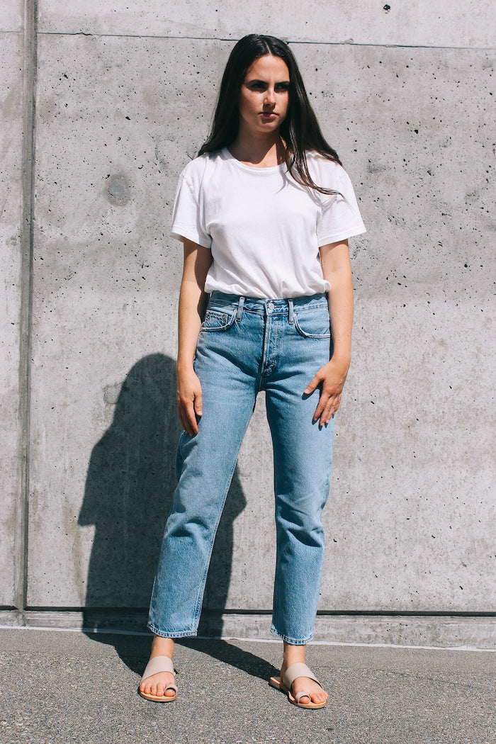 longline denim skirt