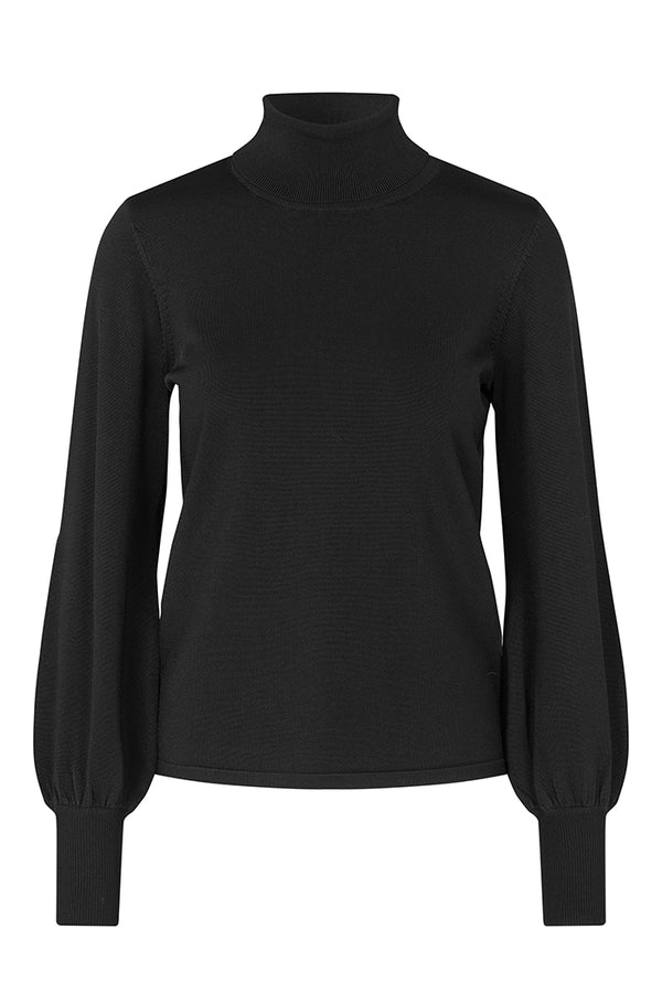 Just Adapt turtleneck sweater knit blouse black | PIPE AND ROW
