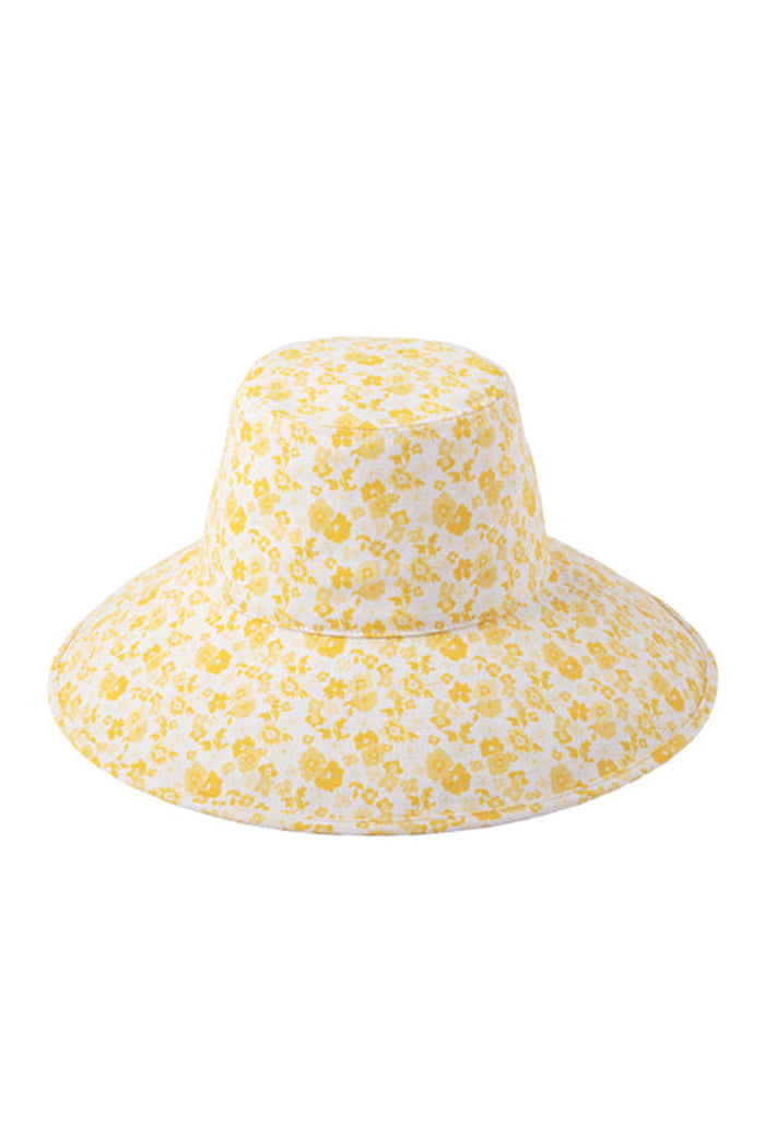 Lack of Color Holiday wide brimmed canvas bucket hat bloom yellow
