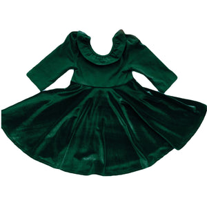 hunter green baby dress