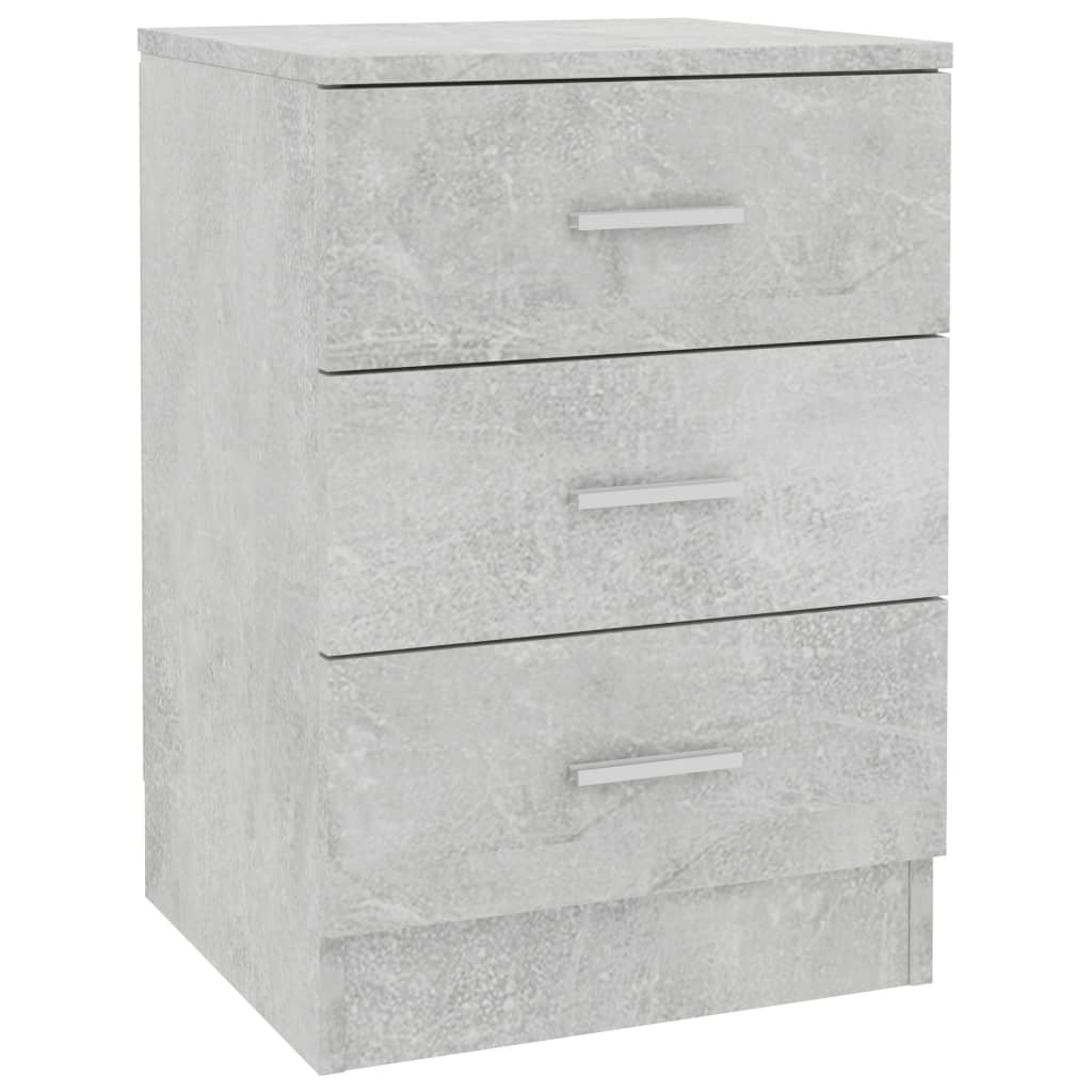 Bedside Cabinet, Wood, Concrete Grey, 38x35x56cm