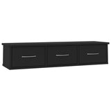 Drawer Shelf, Wall-Mounted, Wood, Black, 90x26x18.5cm