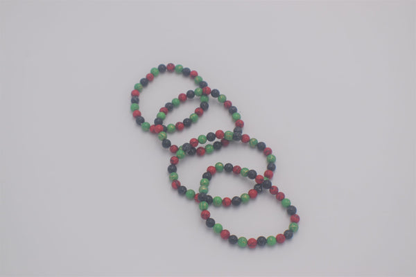 Beaded Anklet Set With Green Red White Seed Beads Green Clay - Temu