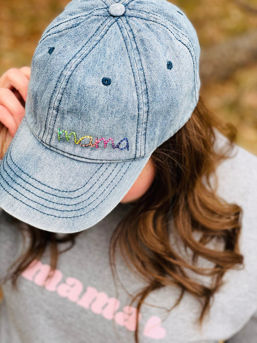 mama embroidered hat