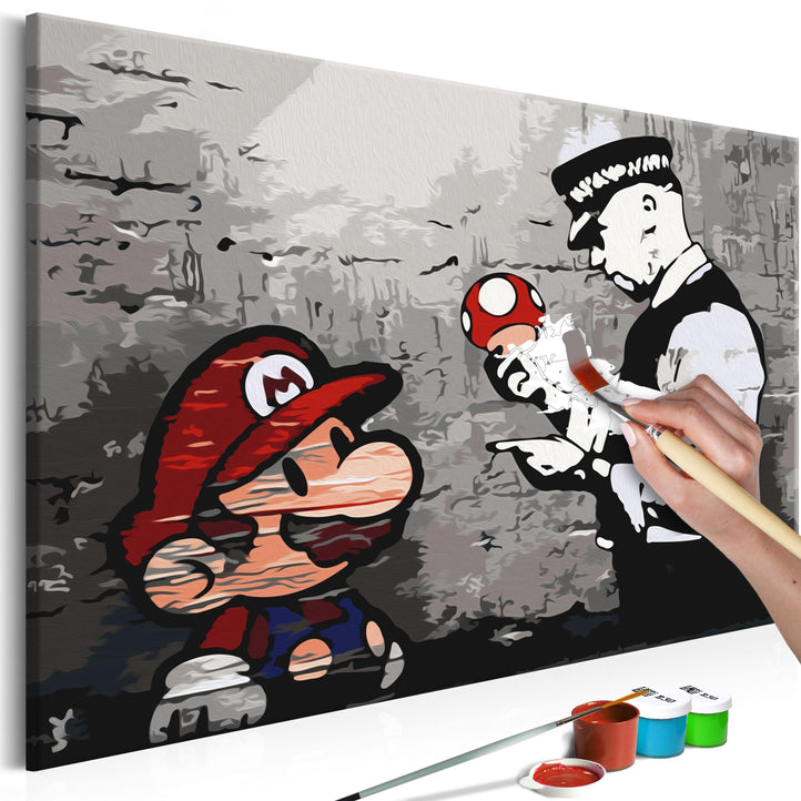 Zonnig snelheid Opstand Doe-het-zelf op canvas schilderen - Mario (Banksy) - Vision Decor