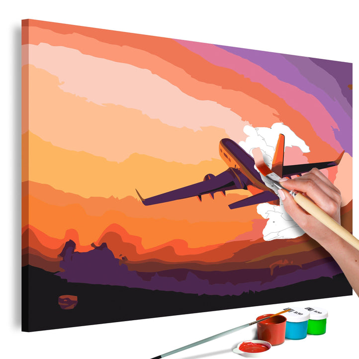 Augment Einde draai Doe-het-zelf op canvas schilderen - Plane in the Sky - Vision Decor