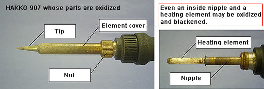 Oxidation of Hakko 907 Soldering Iron