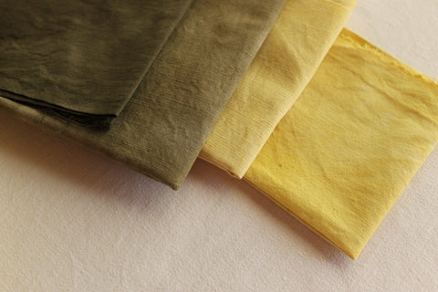 yellow and green fabrics