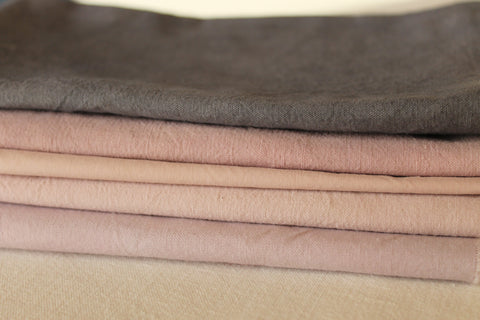 fabrics with shades of pink and grey