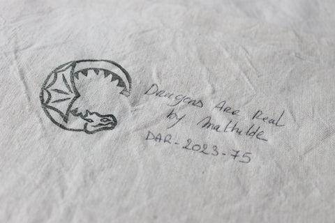 hand writing on fabric