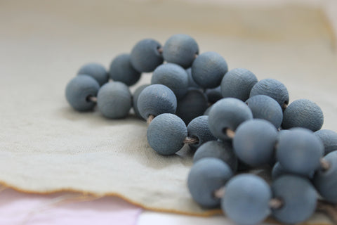 blue wooden beads