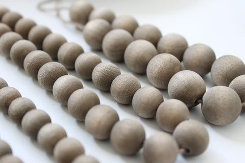 Grey wooden beads