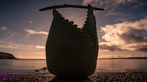 basket made of driftwood and cord