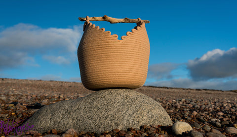 basket made of driftwood and cord