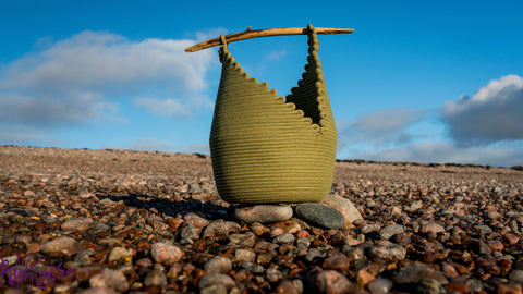 basket made of driftwood and cord