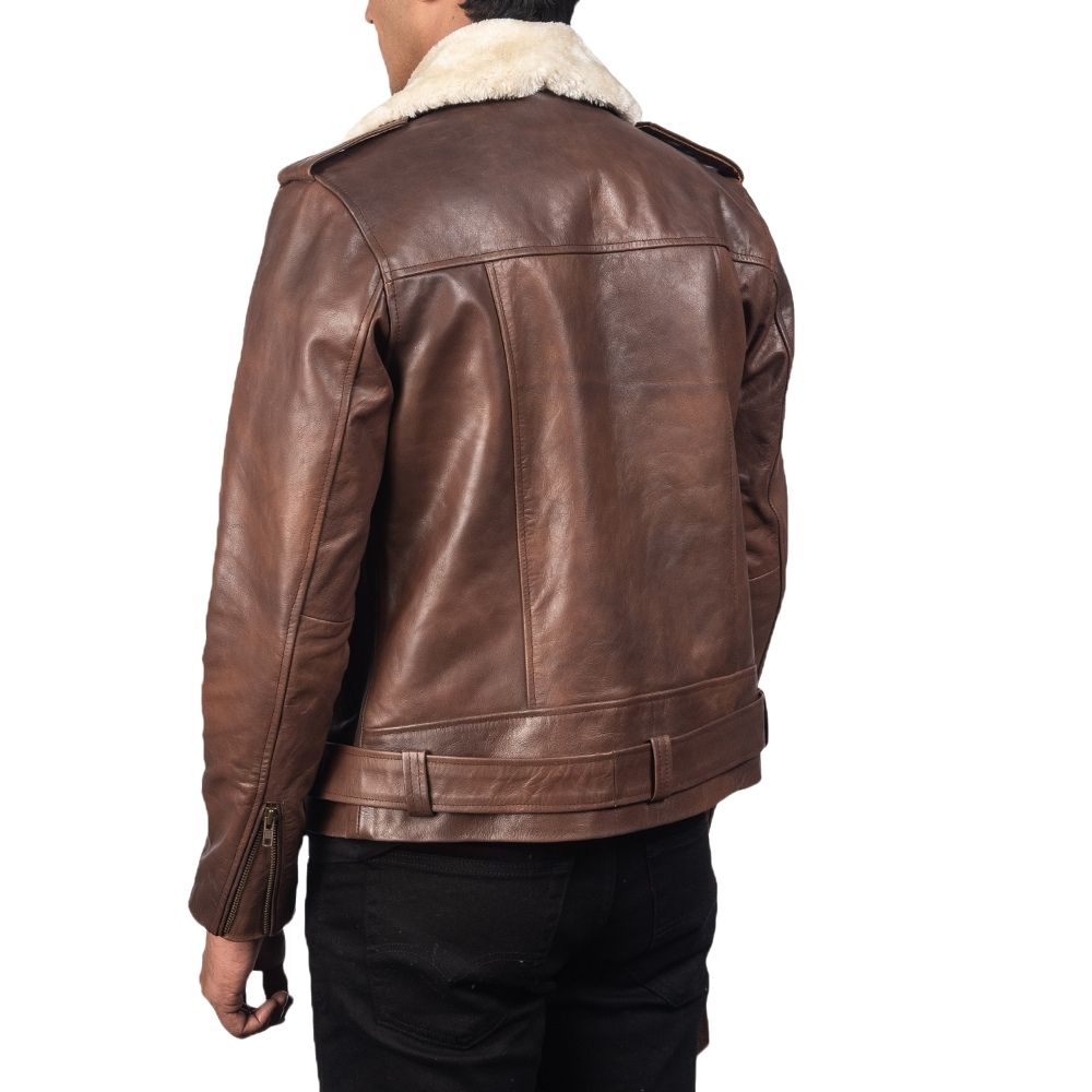 Mens Kingsley Brown Motorcycle Leather Jacket– MARRYCLOTHING