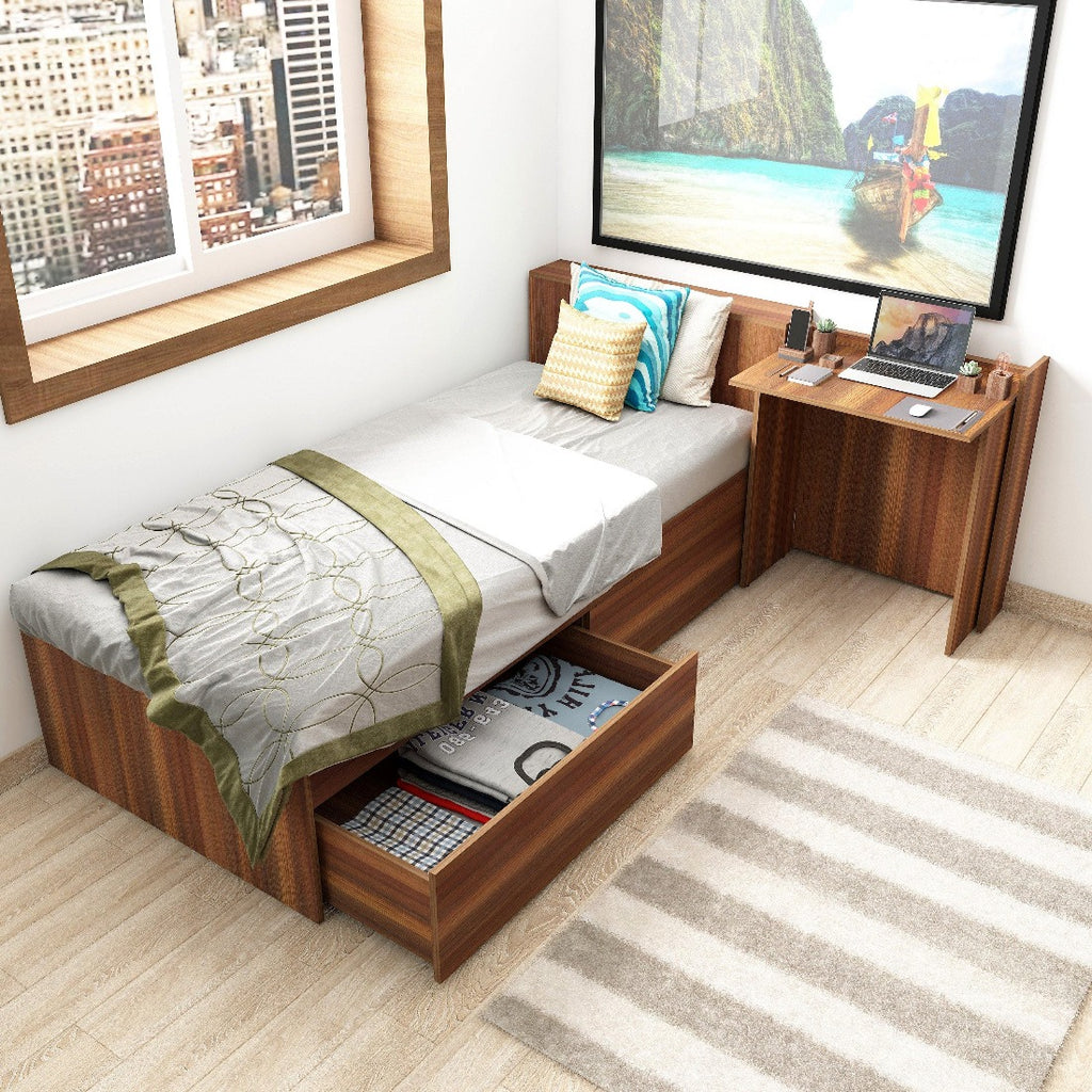 Smart Storage Bed With Study Table Opening On Right Side Studiokook