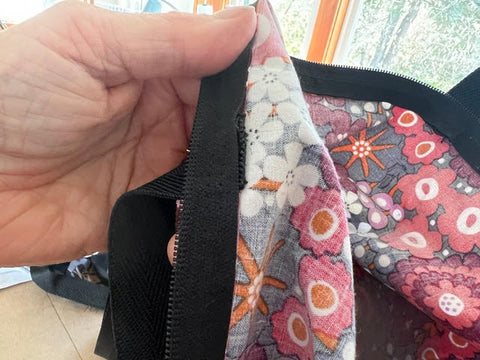 Webbing inside a Splash Fabric Seattle bag