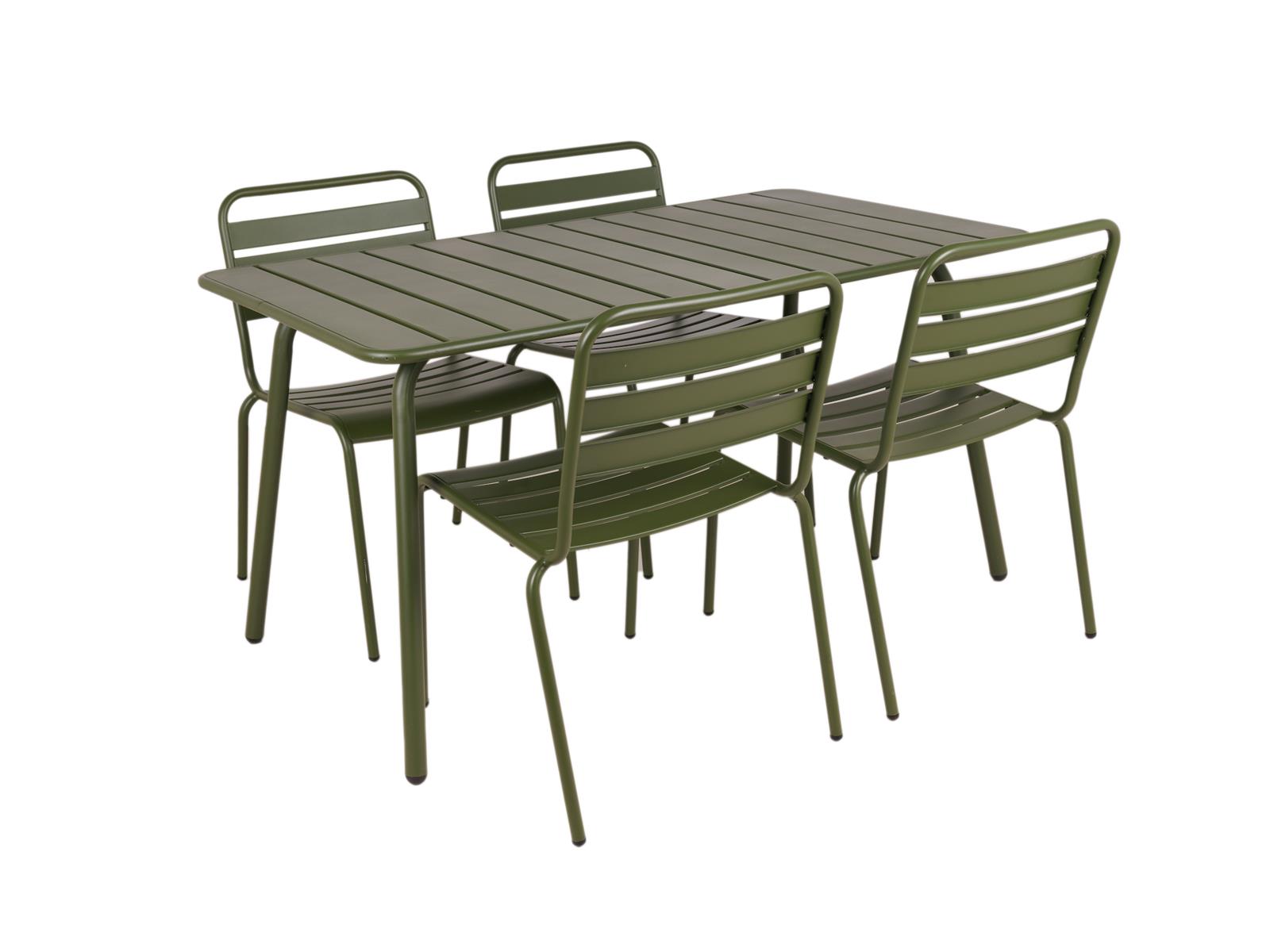 maximavida metalen tuinset max legergroen 150 cm terras sand texture  schuinvoor nieuw