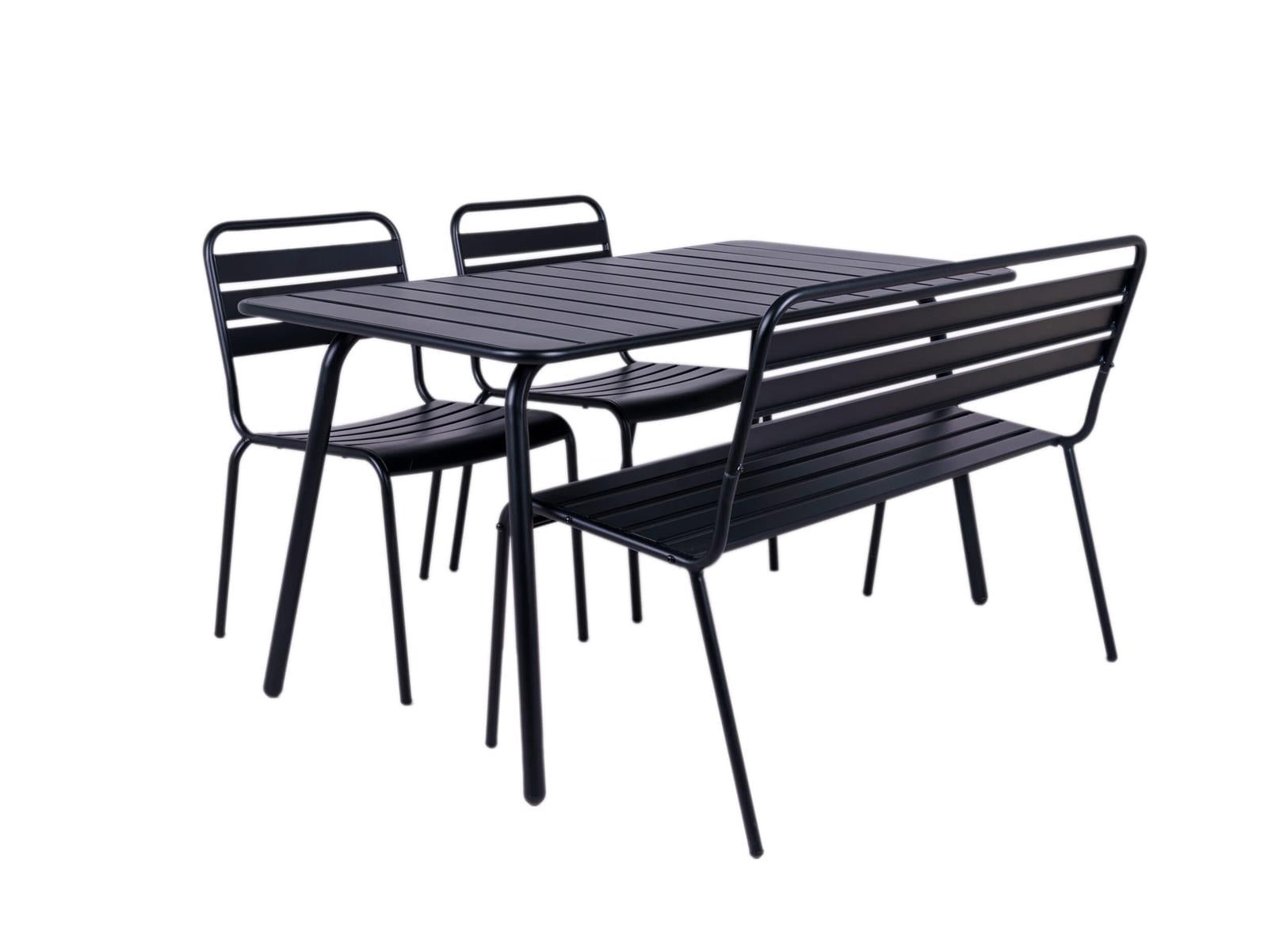maximavida metalen tuinset max zwart 150 cm met bank en twee stoelen 4355