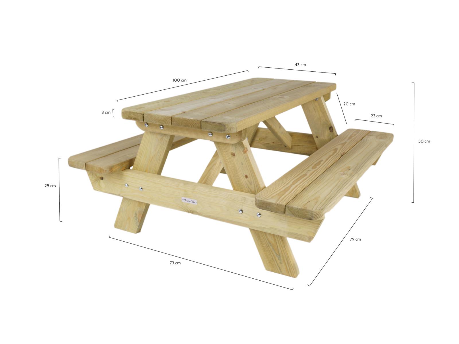 Previs site Jasje Herziening Robuust houten picknicktafel voor kinderen kopen? MaximaVida.com