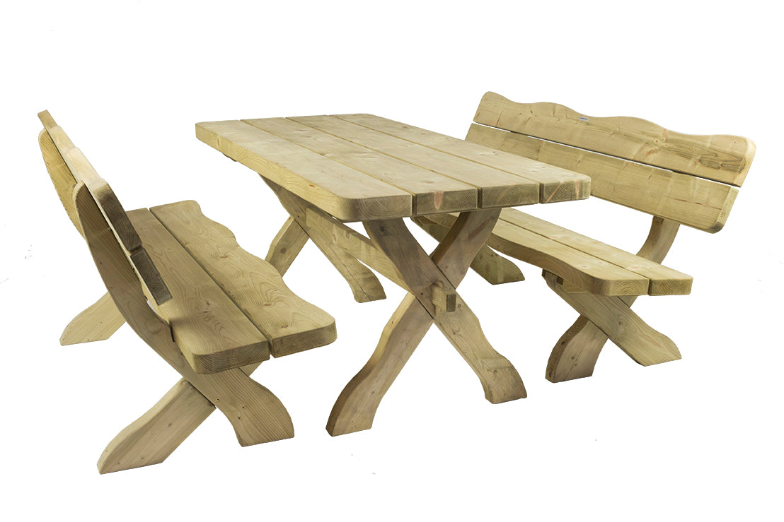 maximavida houten tuinset provence tafel 2 banken