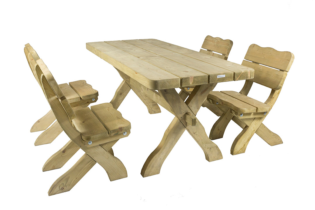 maximavida houten tuinset provence tafel 4 stoelen