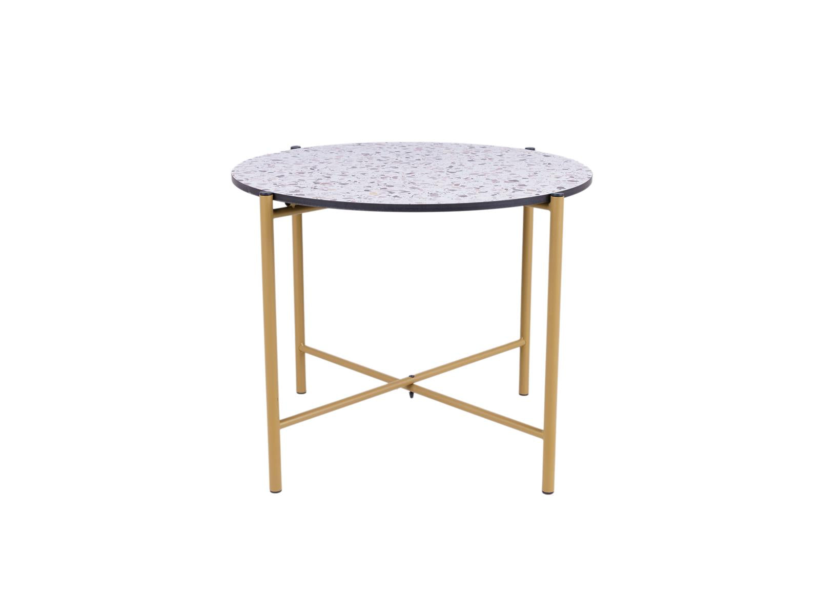 maximavida kruisframe champagnegoud salontafel lucca 46 cm - terrazzo look 623e6ca1-7b45-4edd-8b72-974c5f37de