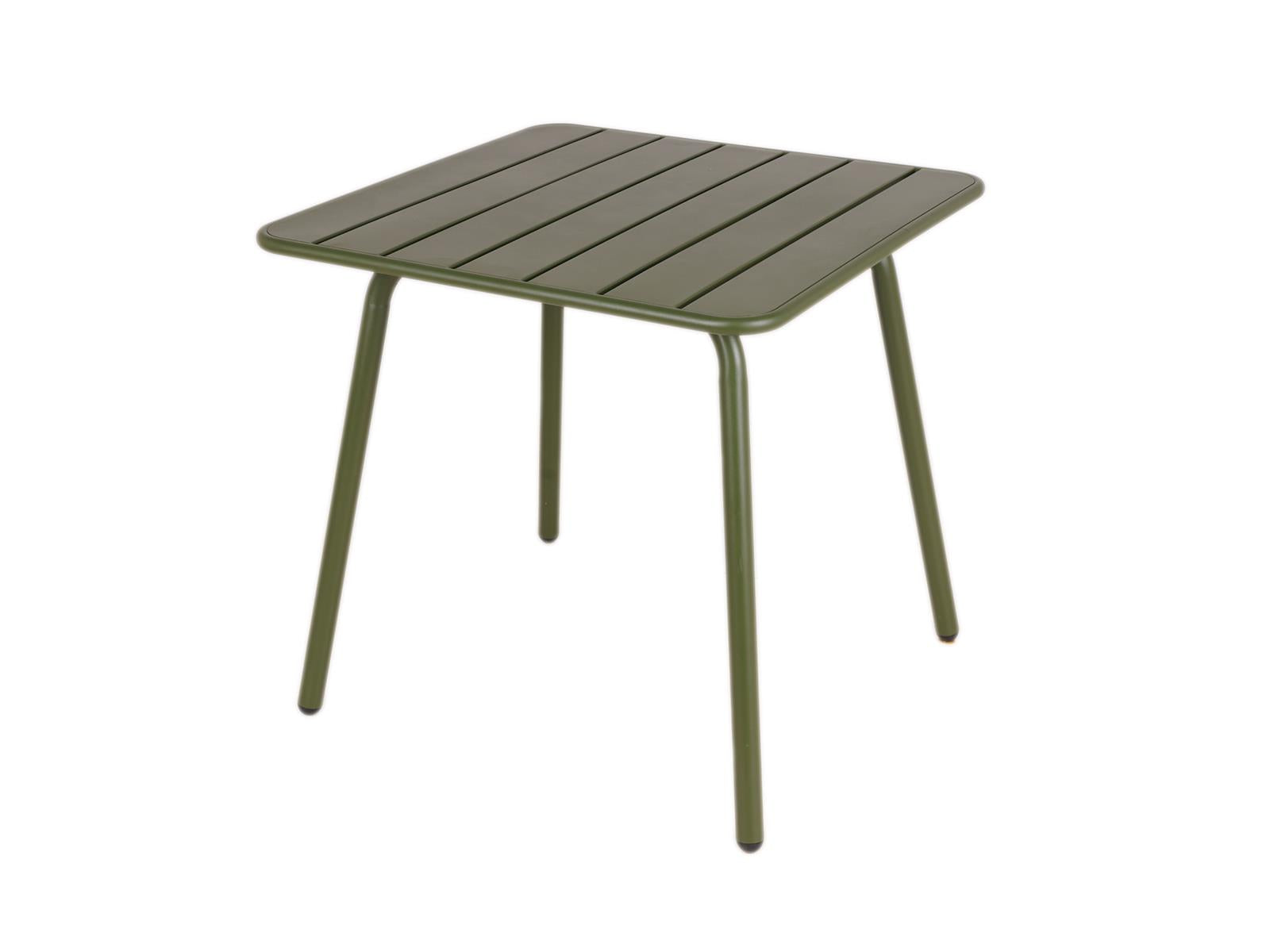 maximavida max metalen tafel 80cm legergroen robuuste terras tafel sandtexture zijkant voor nieuw 