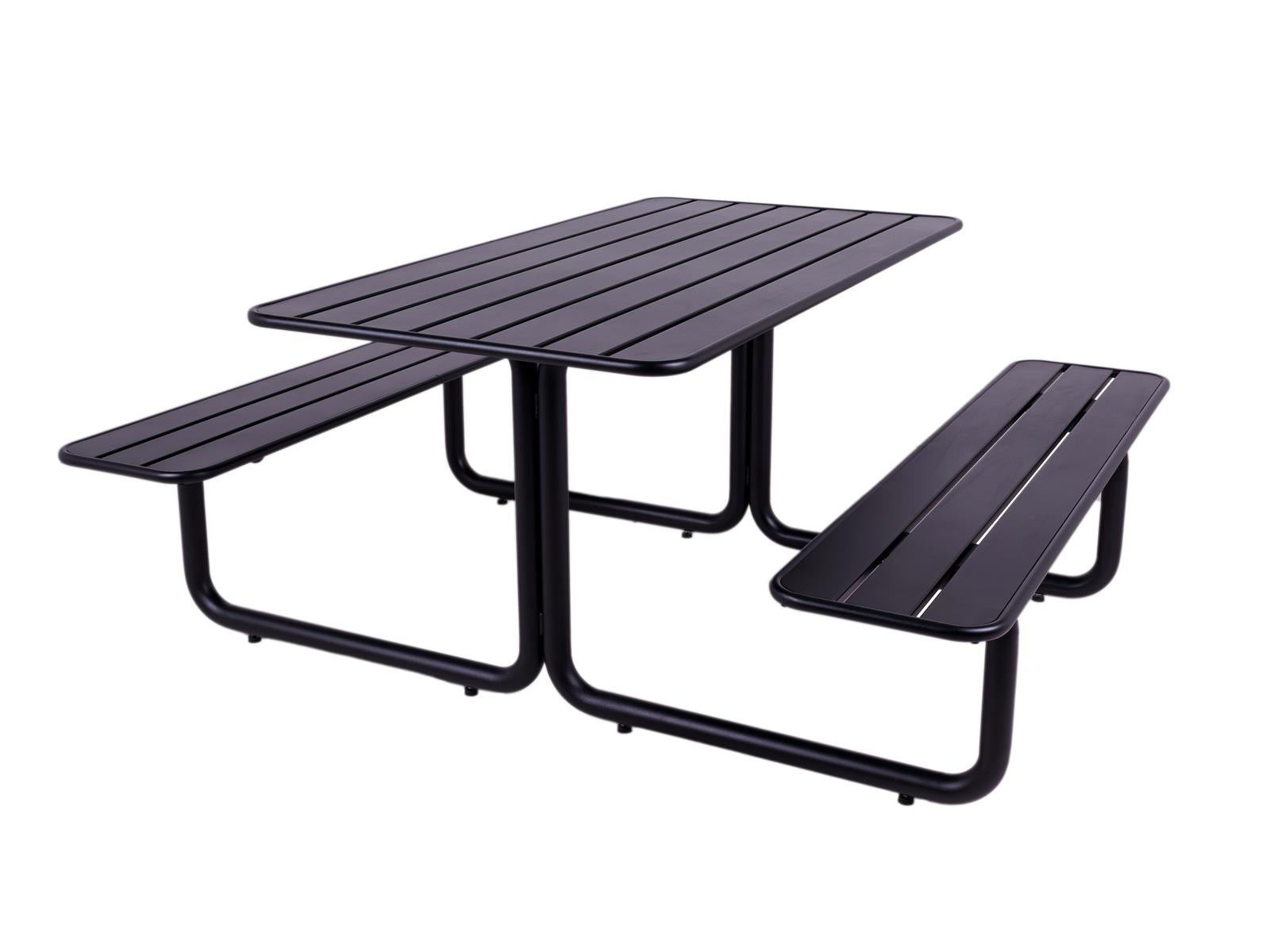 maximavida metalen picknicktafel brasil zwart schuin 3763d7d8-3508-45b1-8074-5ae5f52cc95b