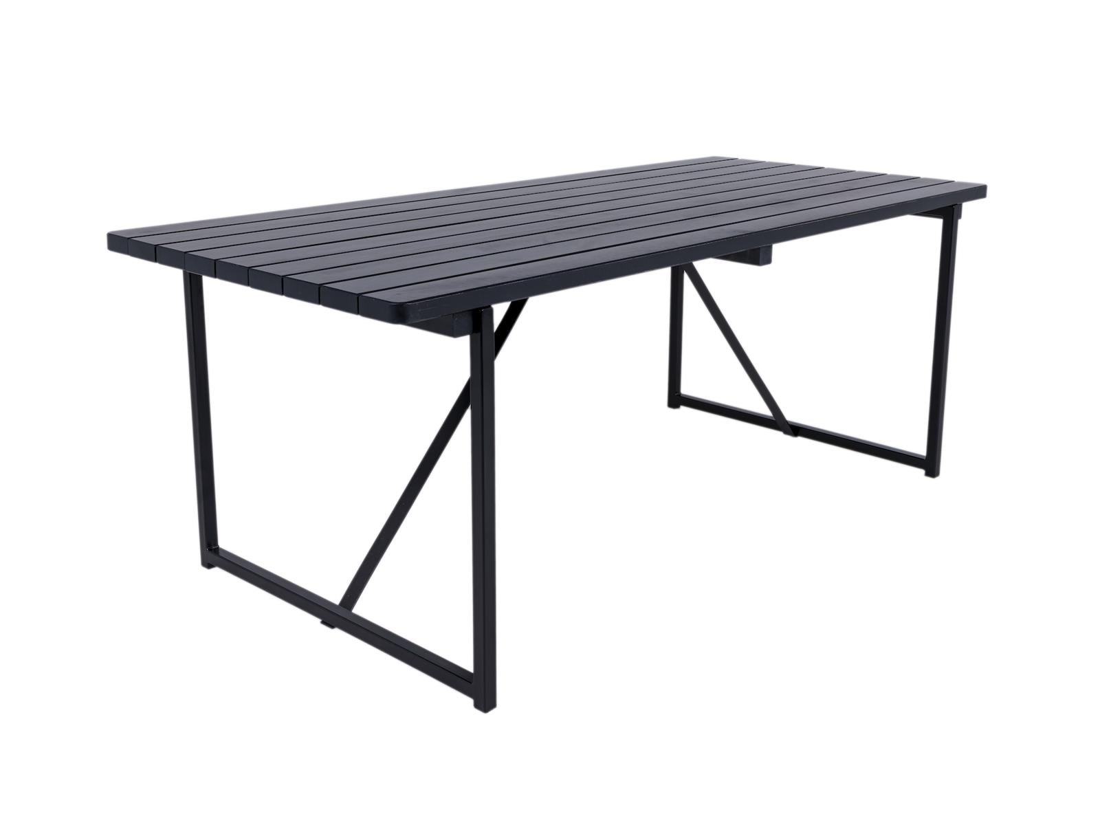 maximavida tuintafel riga 0 cm x 80 en 90 cm zwart  - industrieel onderstel schuin