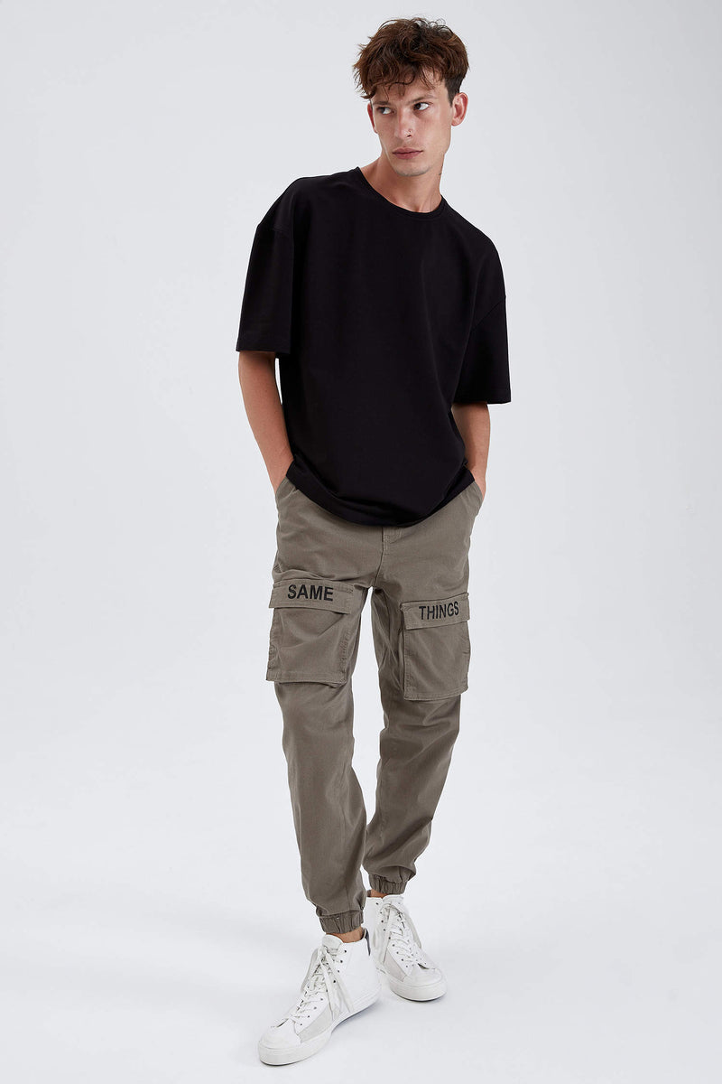 Men - Regular Fit Cargo Pants - Khaki | DeFacto UK