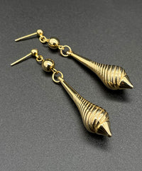 【USA輸入】ヴィンテージ ゴールド エキゾチック ピアス/Vintage Gold Exotic Post Earrings