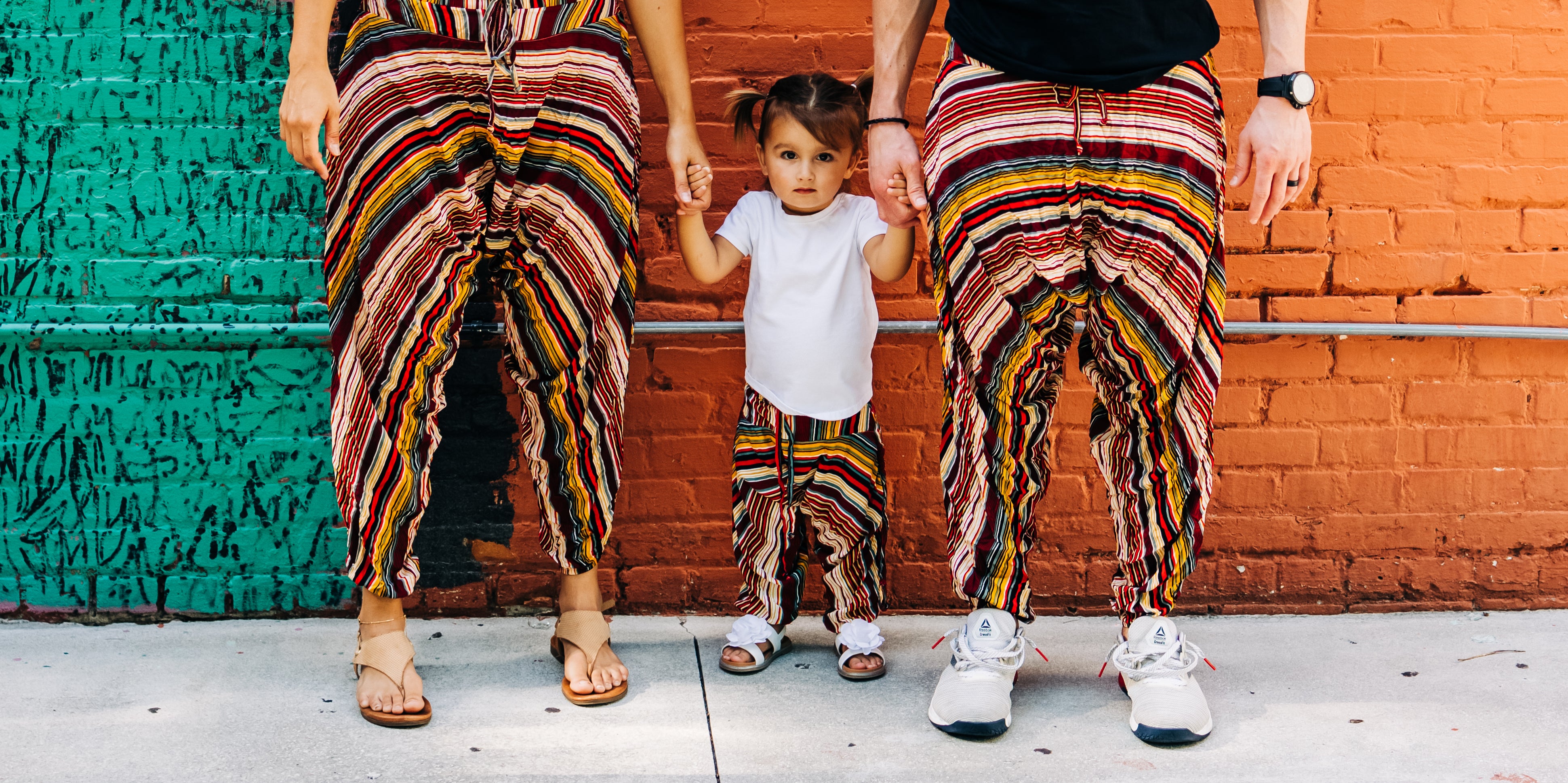 Stripe pants for kids and adults