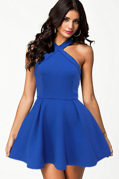 Royal Blue Mini Skater Dress