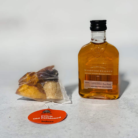 Peach Old Fashioned Travel Infusion and Small Bottle of Whisky