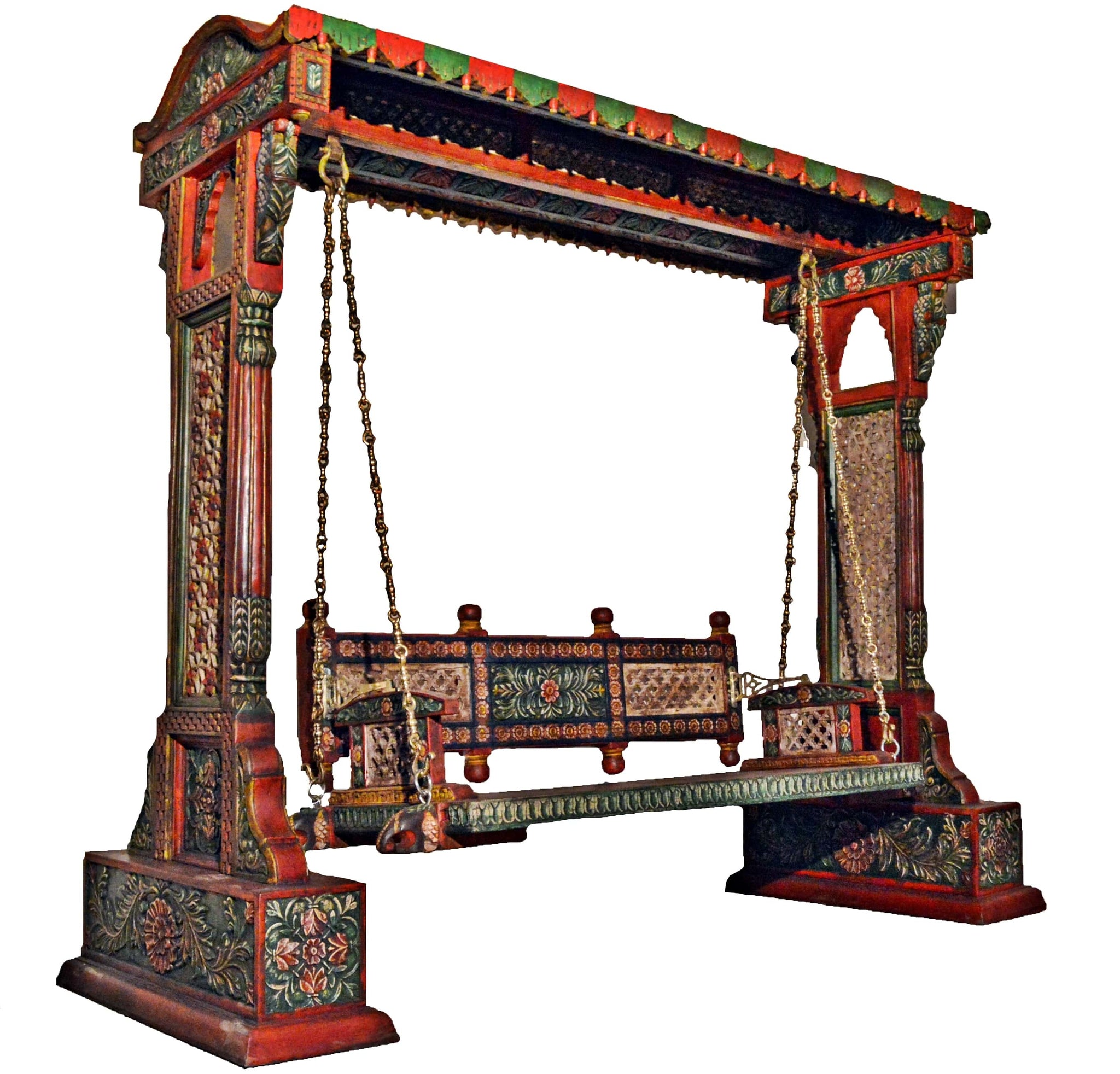 Jaisalmer Jharokha Design Wooden Carved Royal Swing Set