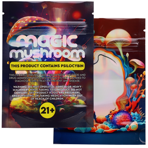 designer 1/8th 3.5 g gram printed custom mylar barrier bags mushrooms packaging solution shrrooms magic zipper wholesale bulk baggies free shipping psychedelic designs empty dragon chewer