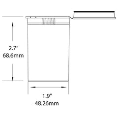 30 Dram DR 3.5g 1/8 th gram CPSC child resistant pop top container dimensions size medium vial bottle packaging template wholesale