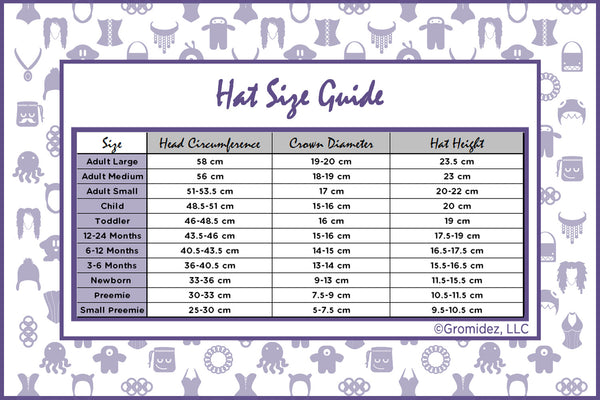 Hat size guide - metric
