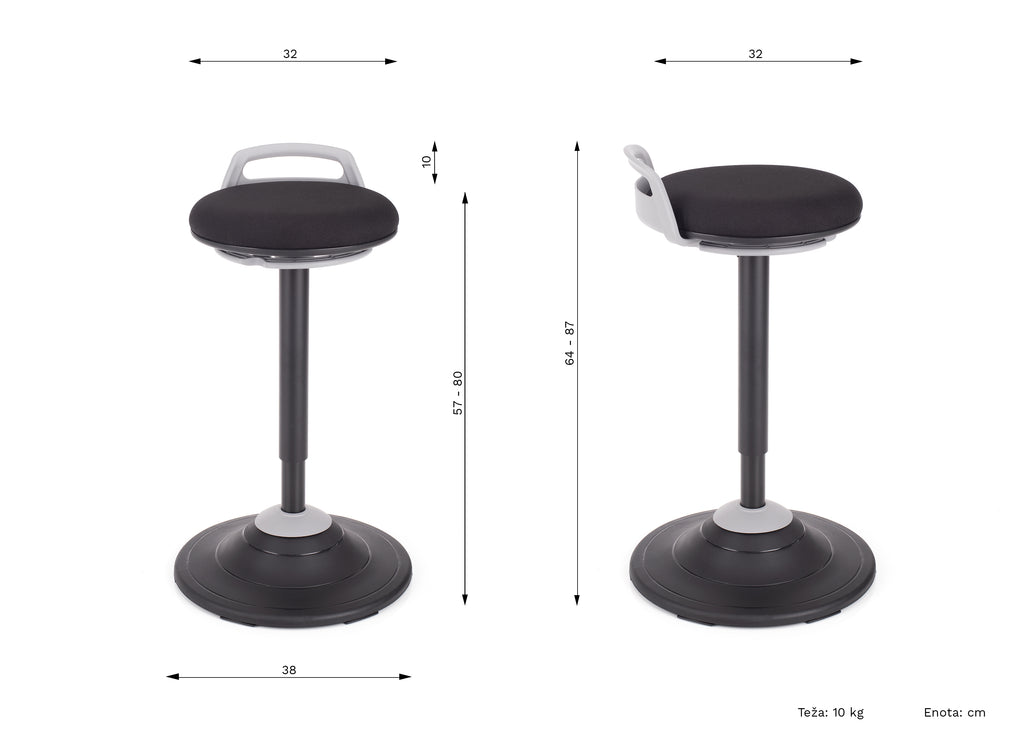 dimenzije stolice za ljuljanje ravnoteže