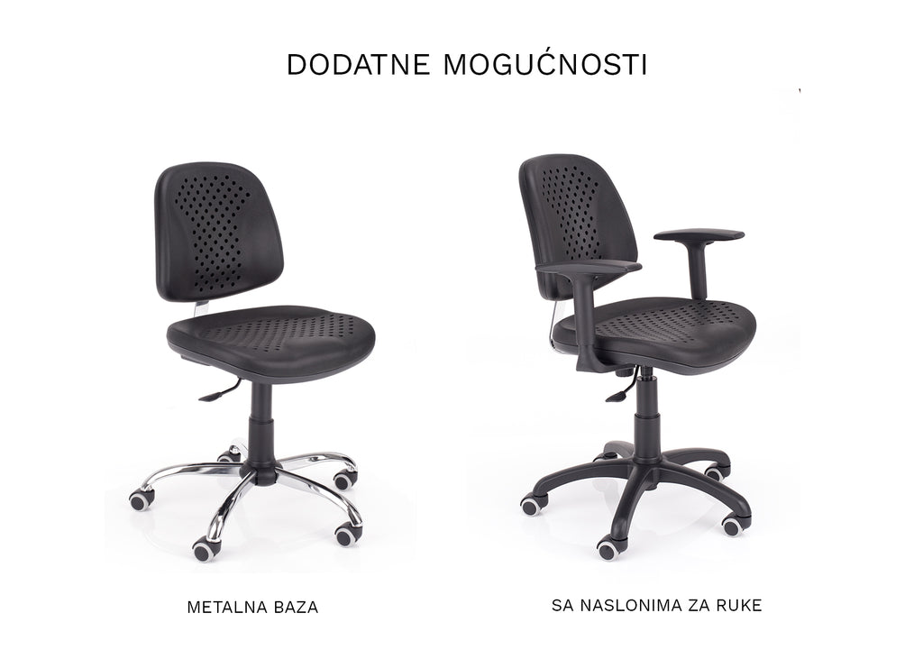 pu zračna stolica s podiznim naslonima za ruke