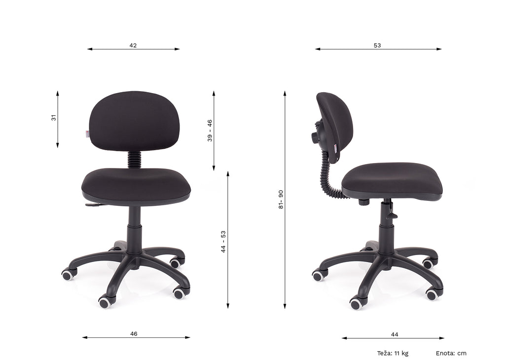 PISARNIŠKI STOL SYTL SINHRON DIMENZIJE STOLA