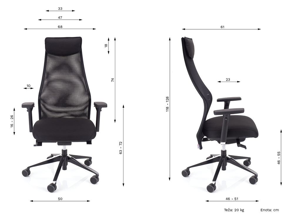 DIMENZIJE STOLA DYNAMIC ELEGANCE