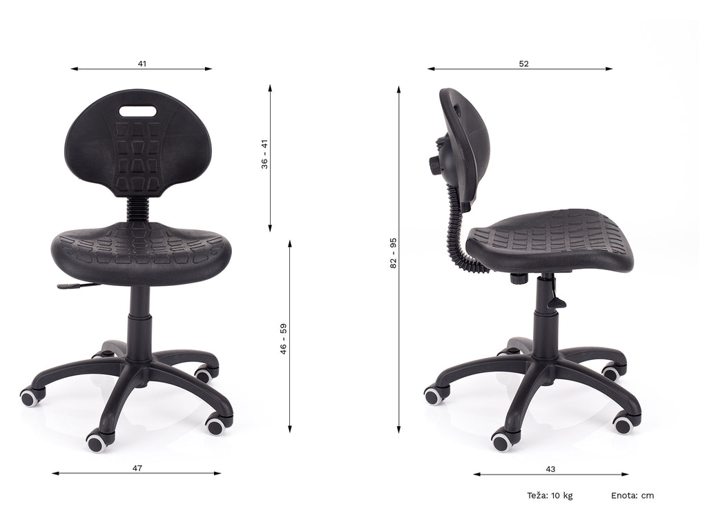 PU STOLICA DIMENZIJE ZA PROIZVODNJU ILI LABORAT