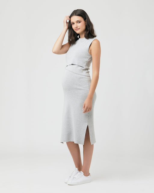 Textured Knit Maternity Dress in Grey by Ripe Maternity