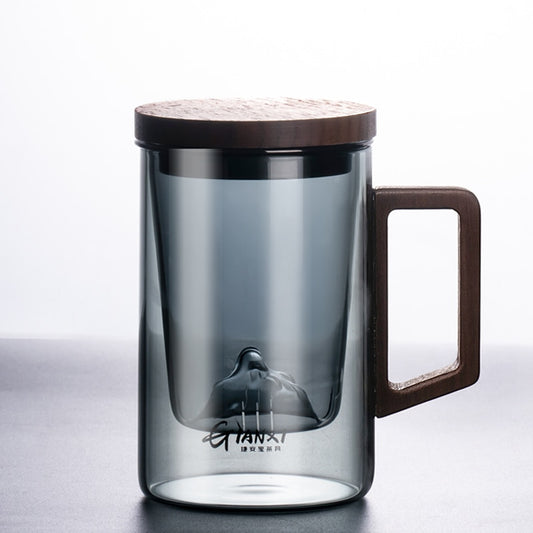 Crescent - High-grade Borosilicate Heat-Resistant Glass Tea Mug with Filter