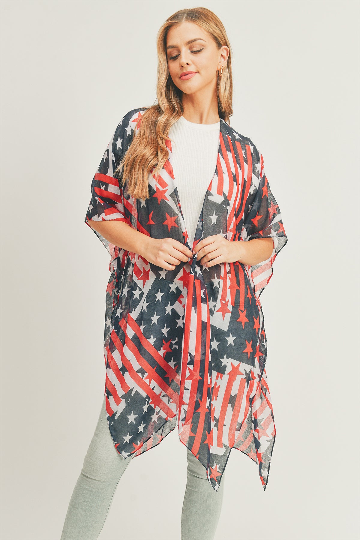 AMERICAN FLAG KIMONO – Riah Fashion
